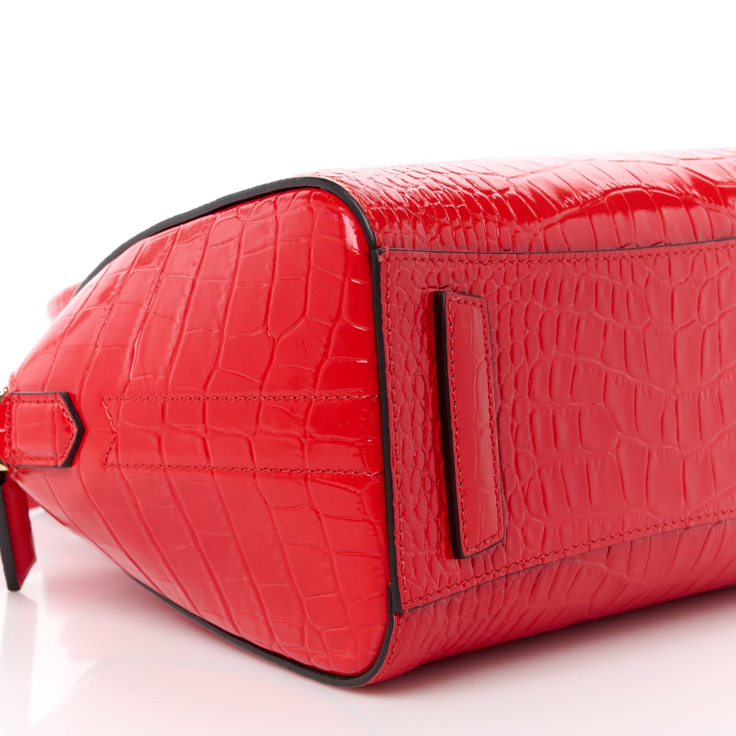 Calfskin Crocodile Embossed Mini Antigona Red
