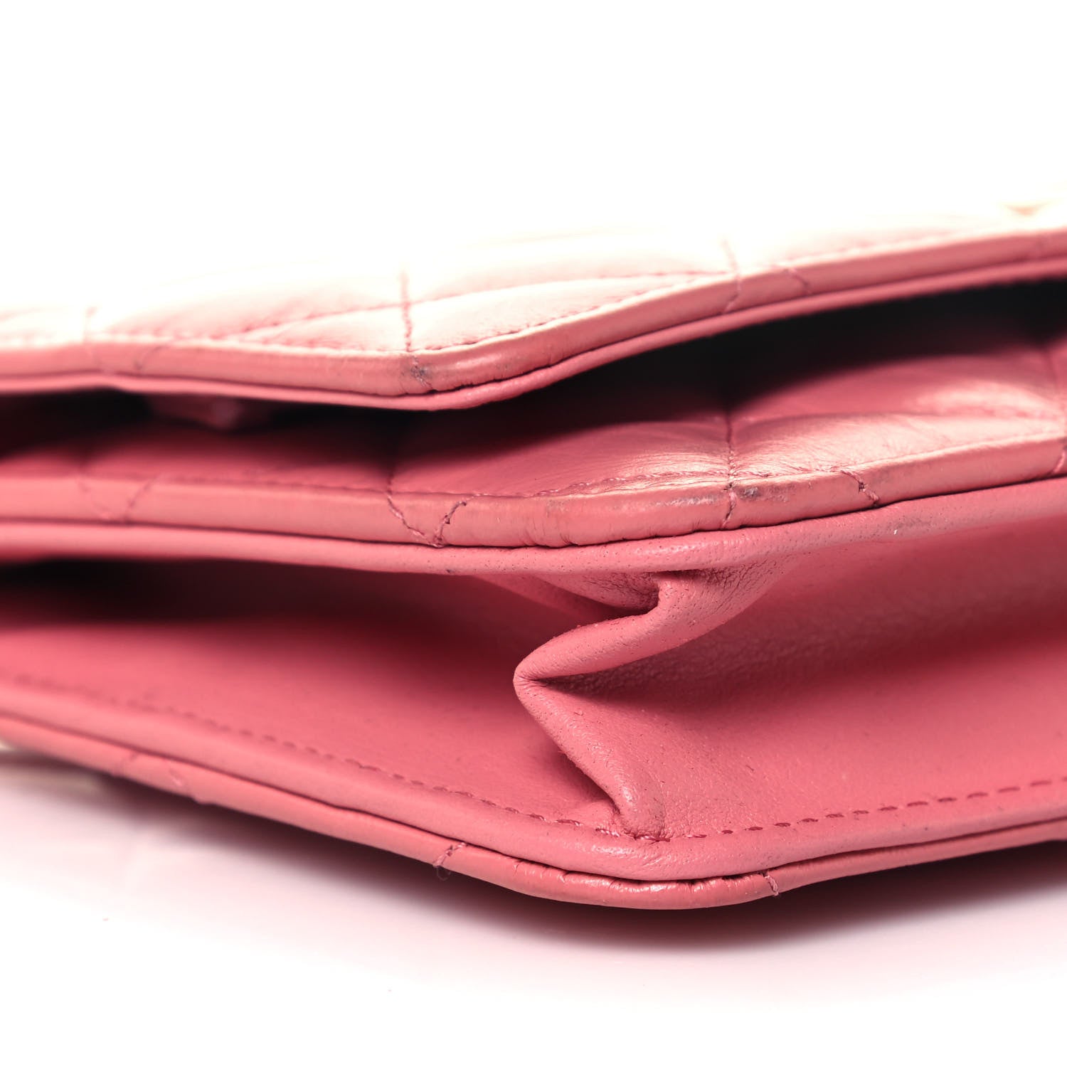 Chanel Aged Calfskin Quilted Reissue Wallet On Chain WOC Pink 9 of 14