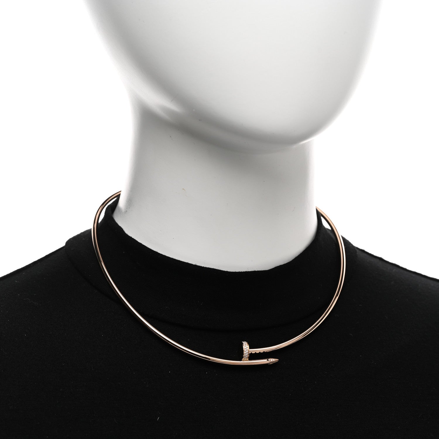 Cartier 18K Pink Gold Diamond Juste Un Clou Necklace 2 of 4