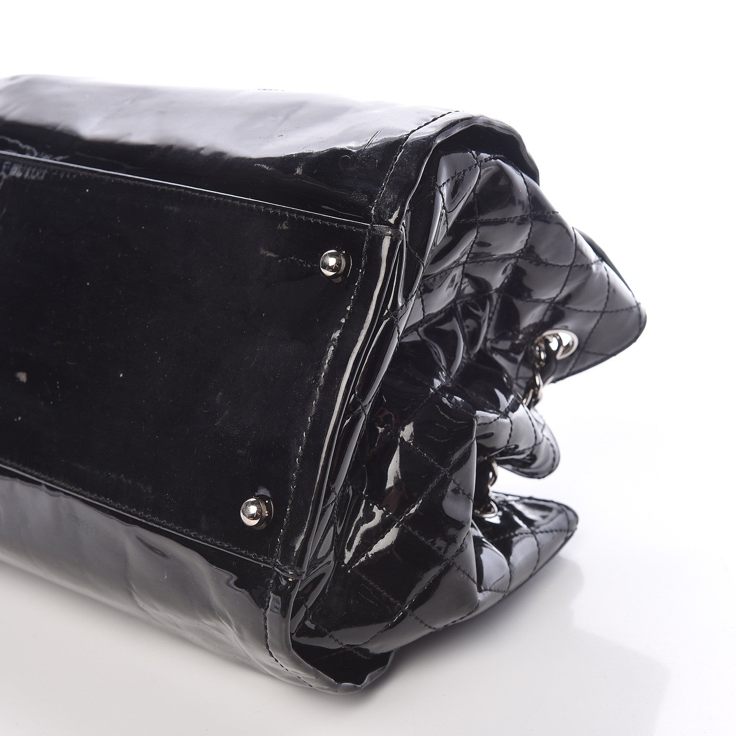 Chanel Patent Quilted CC Shoulder Bag Black 19 of 21