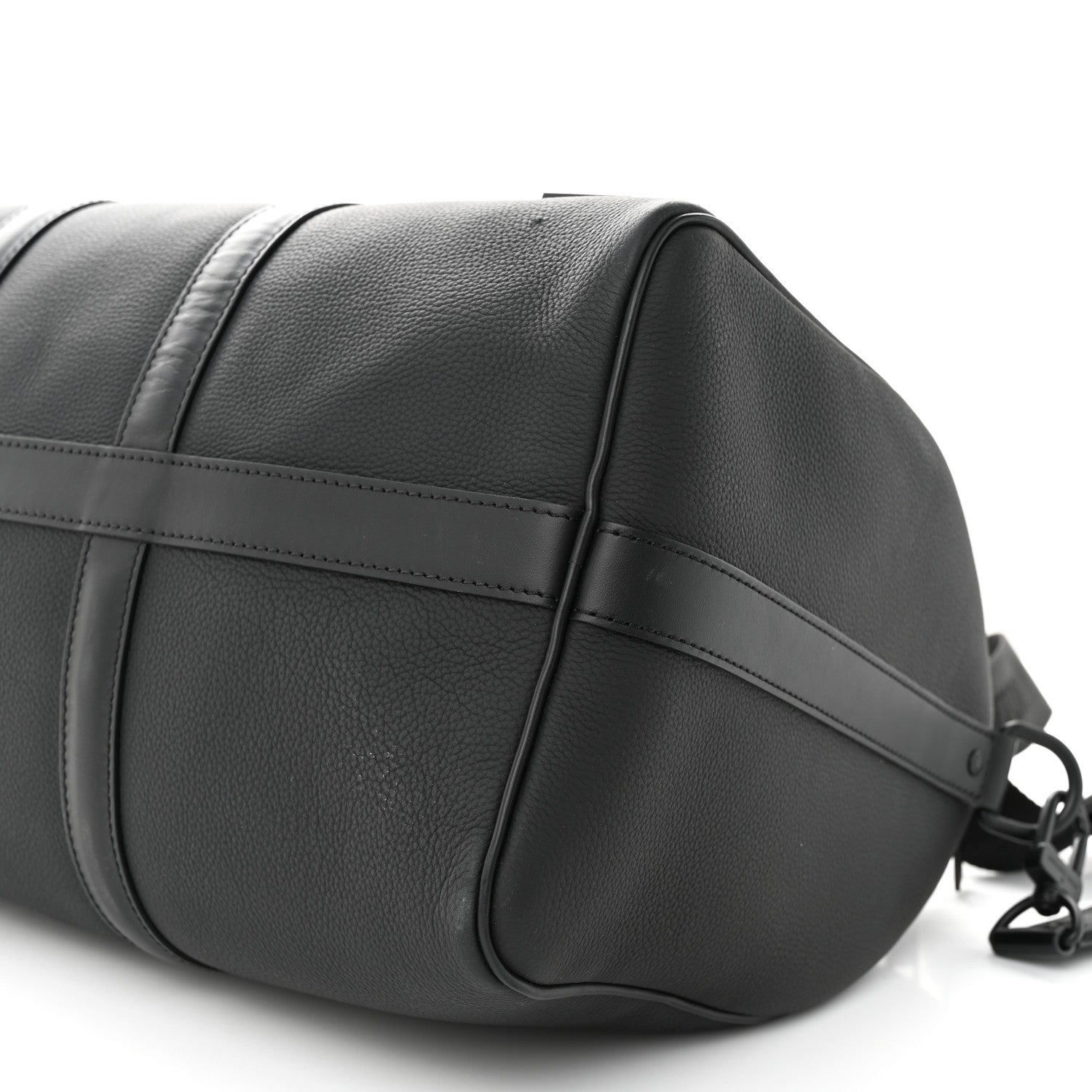 Louis Vuitton Grained Calfskin Aerogram Keepall Bandouliere 40 Black 8 of 16