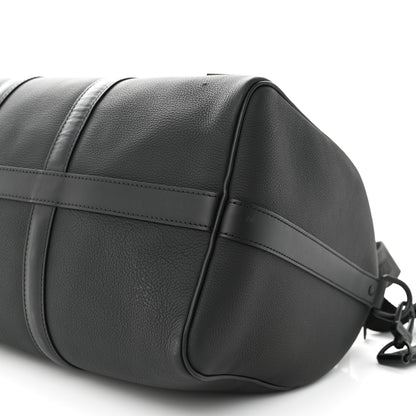 Louis Vuitton Grained Calfskin Aerogram Keepall Bandouliere 40 Black 8 of 16
