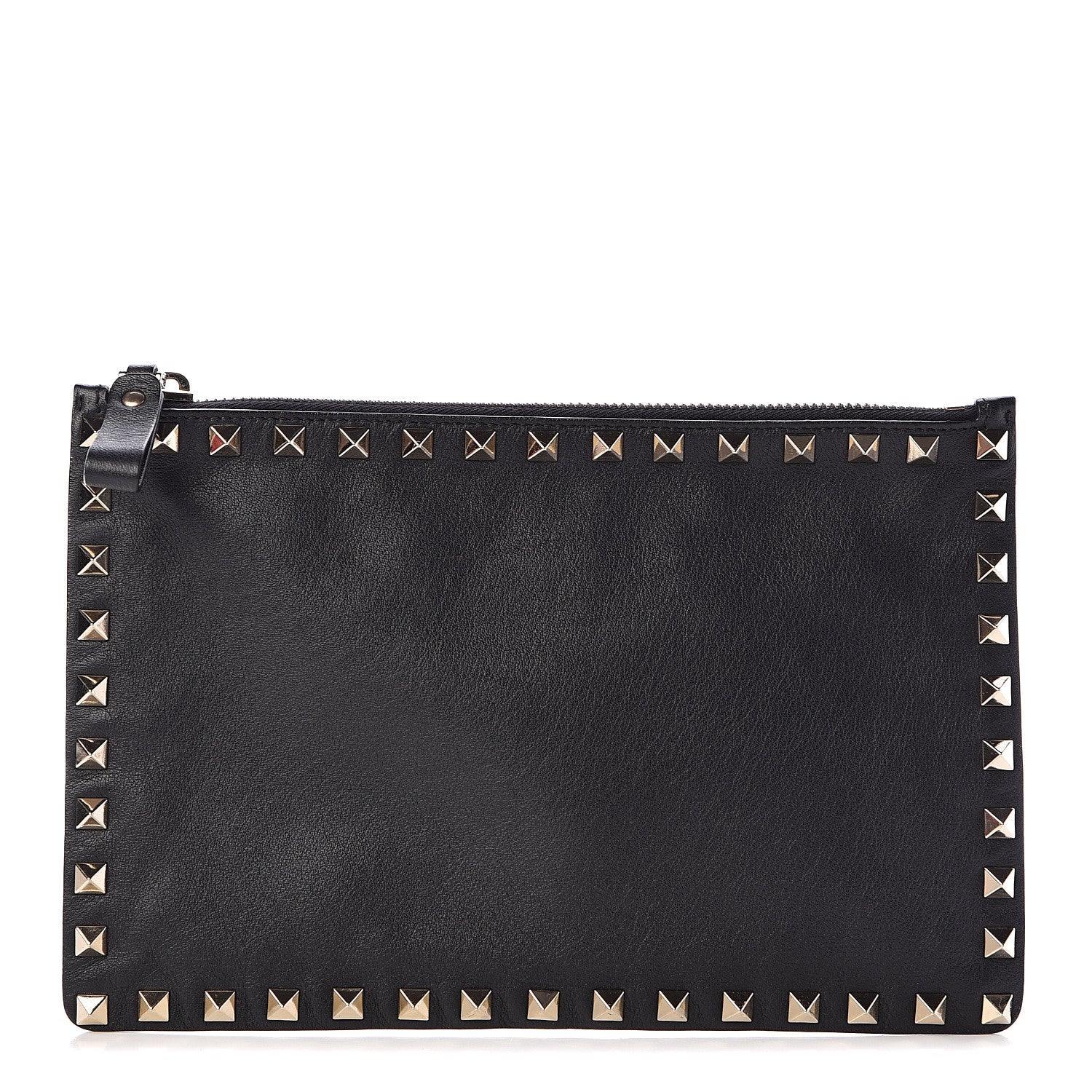 Valentino Garavani Vitello Medium Rockstud Zip Pouch Black 1 of 6