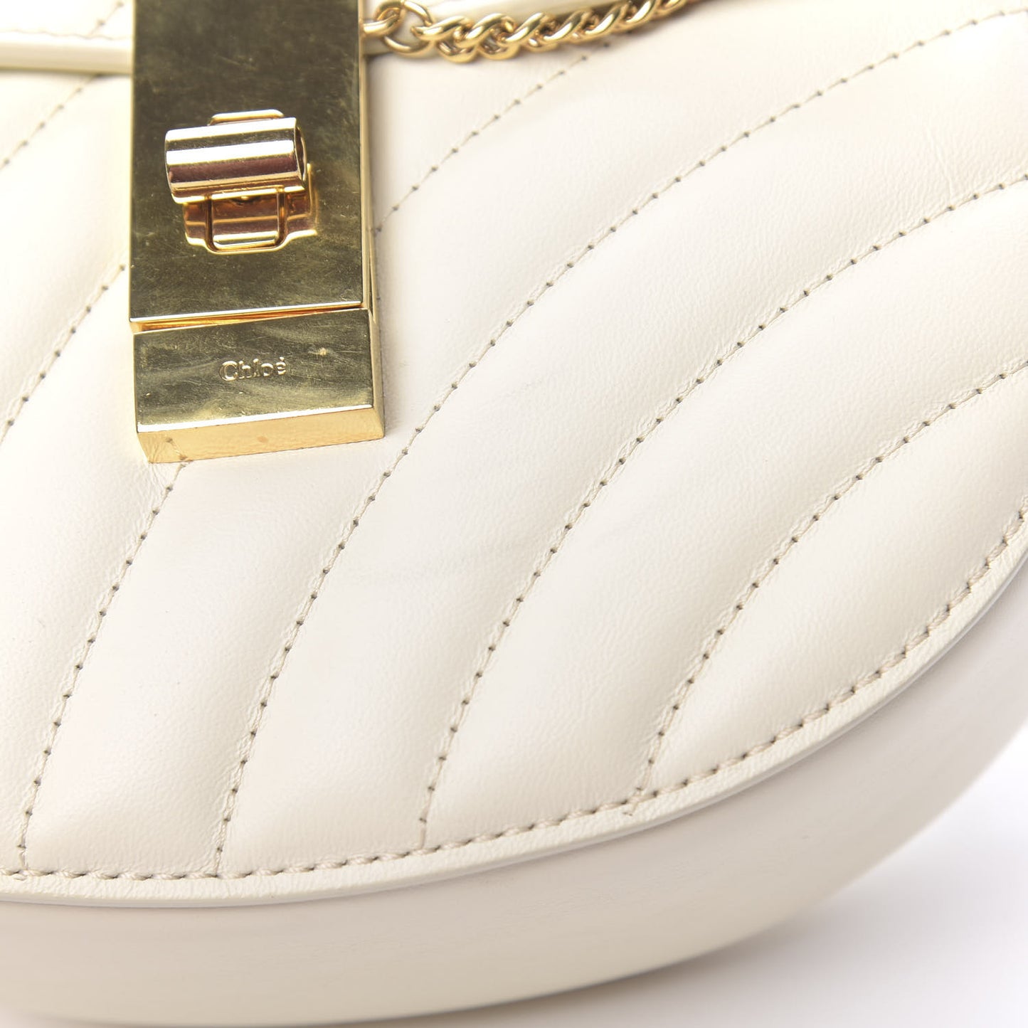 Calfskin Quilted Mini Drew Bijou Shoulder Bag Natural White