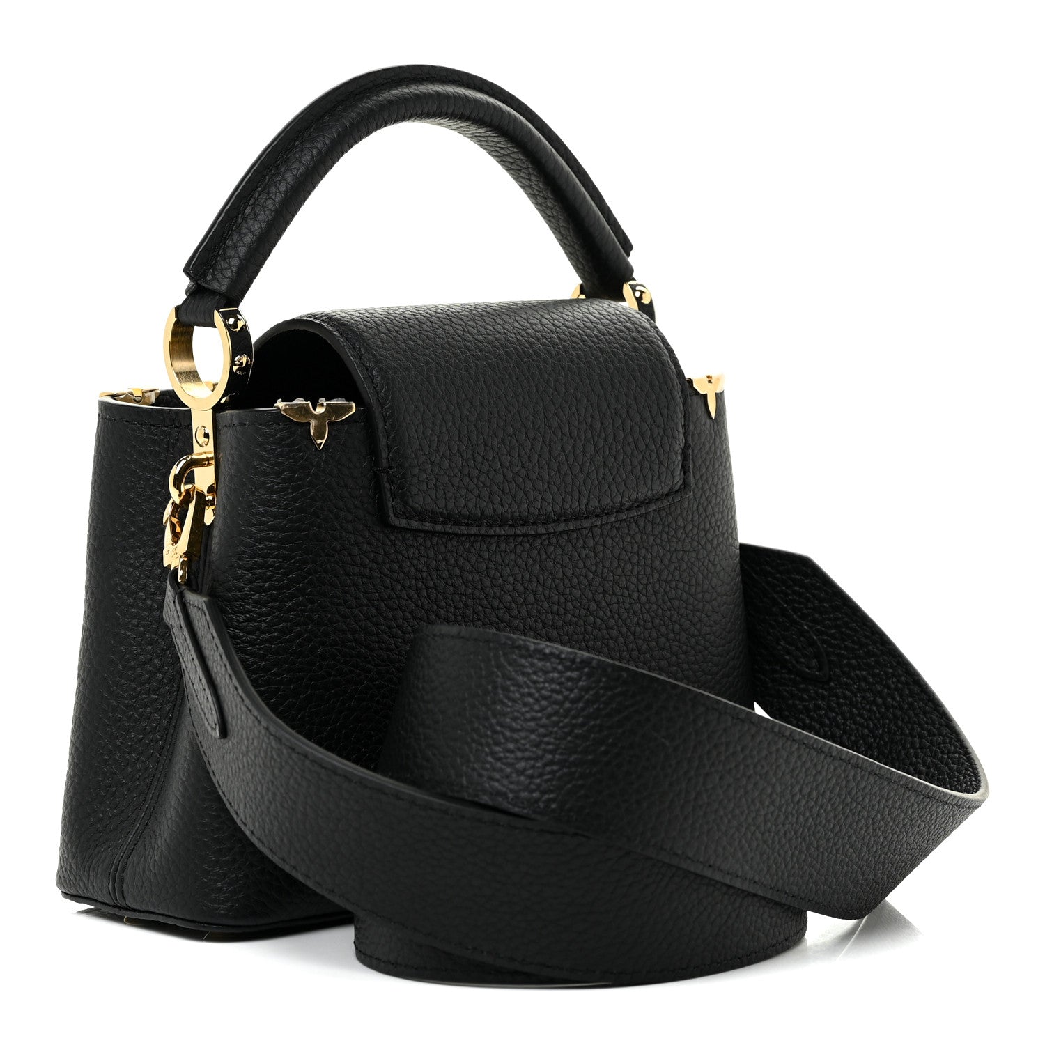 Louis Vuitton Taurillon Embellished Flower Crown Capucines Mini Black 3 of 13