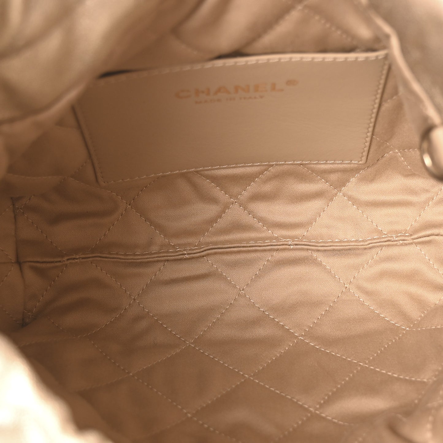 Metallic Lambskin Quilted Mini Chanel 22 Golden