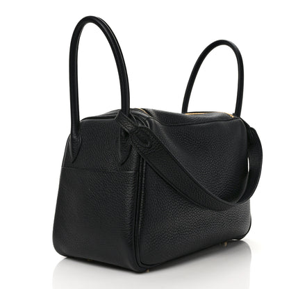 Hermes Taurillon Clemence Lindy 26 Black 3 of 11