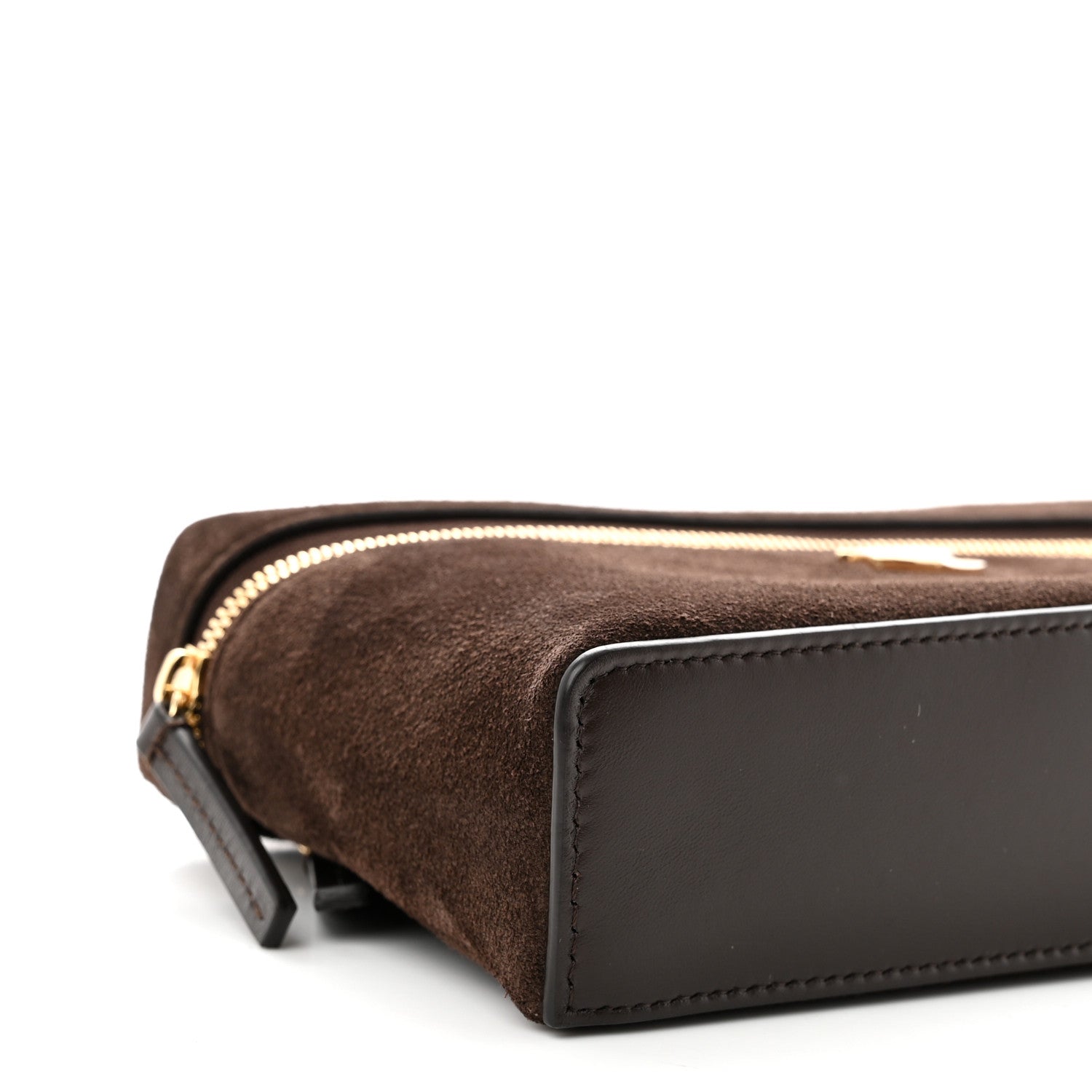 Chanel Suede Calfskin Top Handle Trapeze Small Vanity Case With Chain Dark Brown 9 of 10