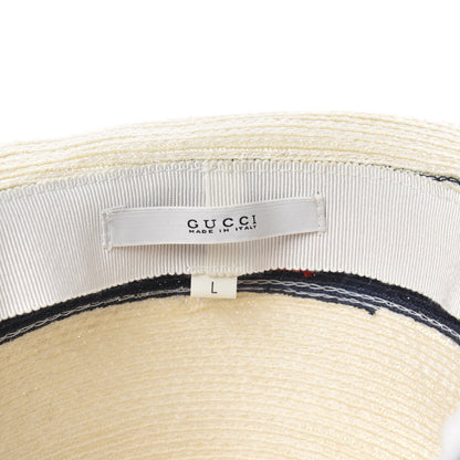 Gucci Abaca Straw Web Fedora Hat L 4 of 6