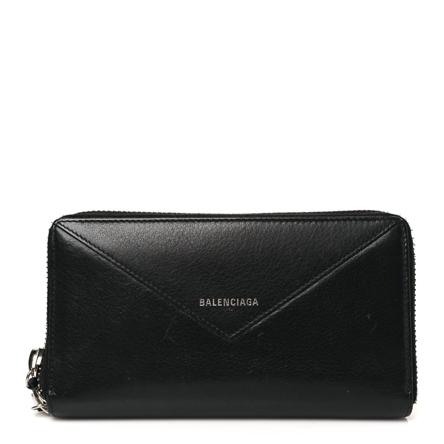 Balenciaga Calfskin Papier Zip Around Wallet Black 1 of 11
