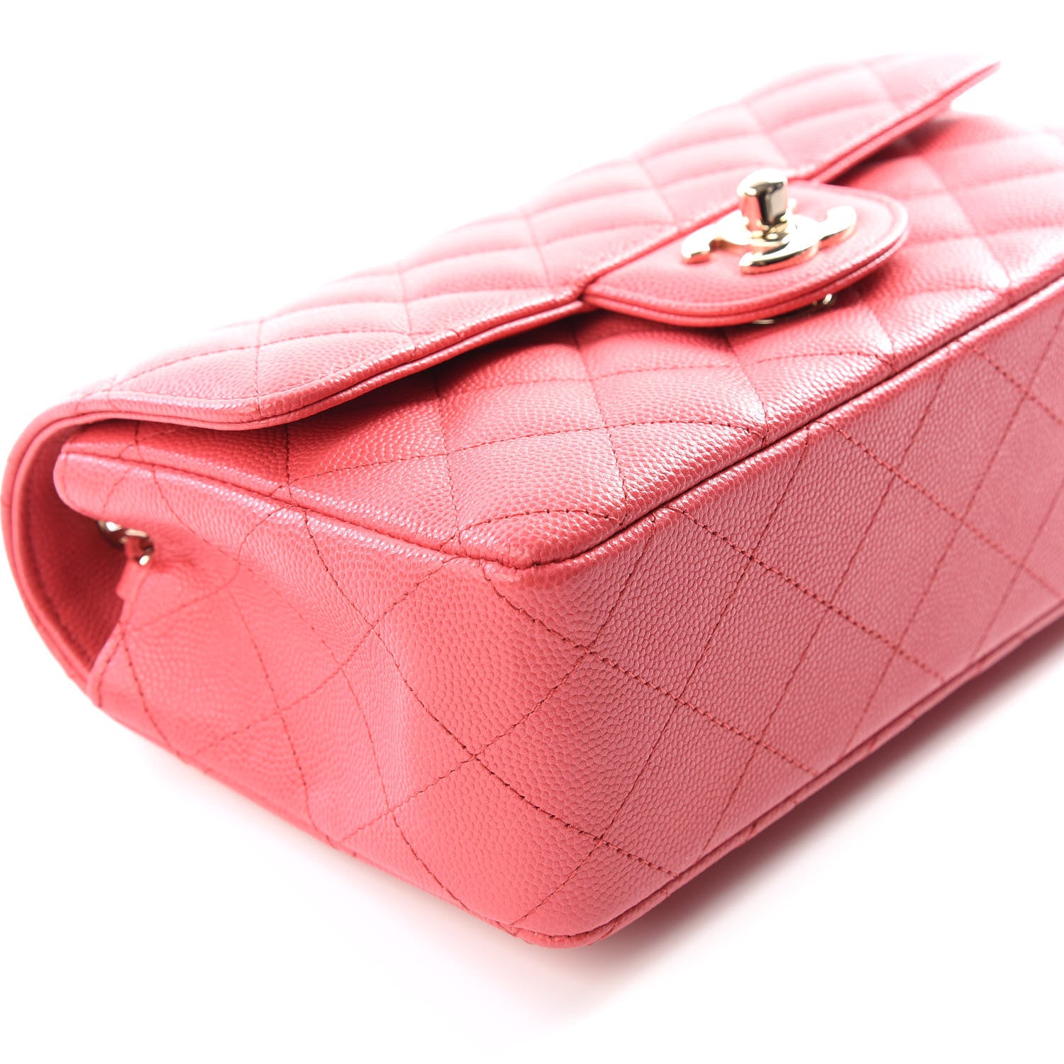 Chanel Caviar Quilted Mini Rectangular Flap Dark Pink 5 of 12
