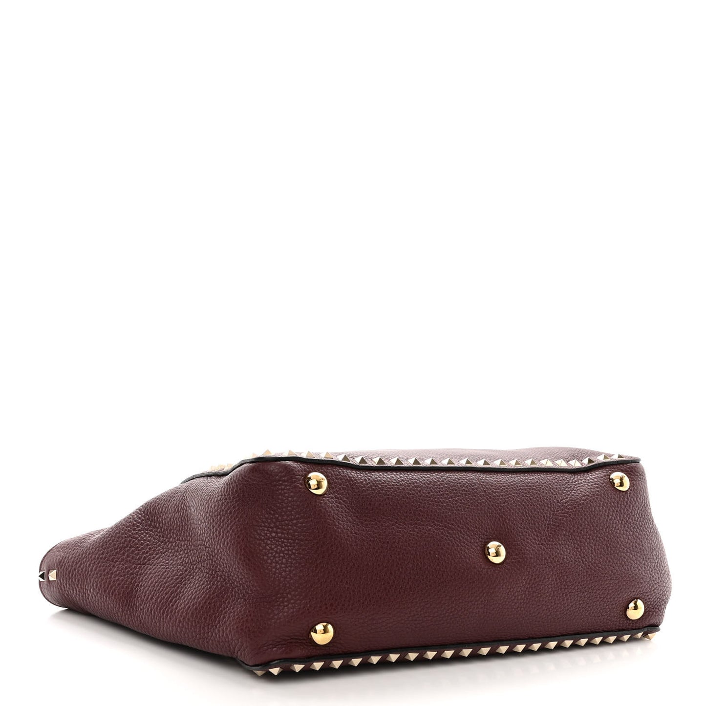 Pebbled Calfskin Medium Rockstud Tote Rubin
