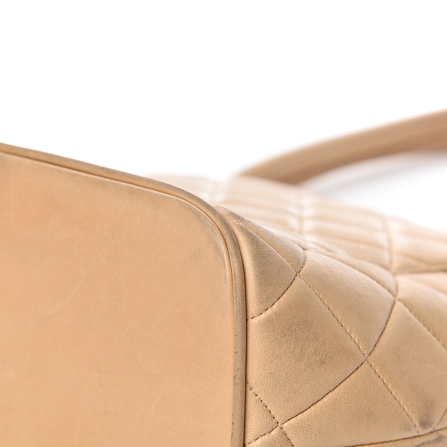 Lambskin Quilted Medallion Tote Beige