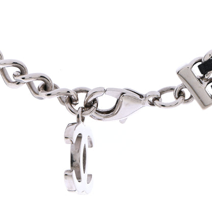 Chanel Lambskin CC Chain Choker Necklace Silver Black Silver Black 5 of 7