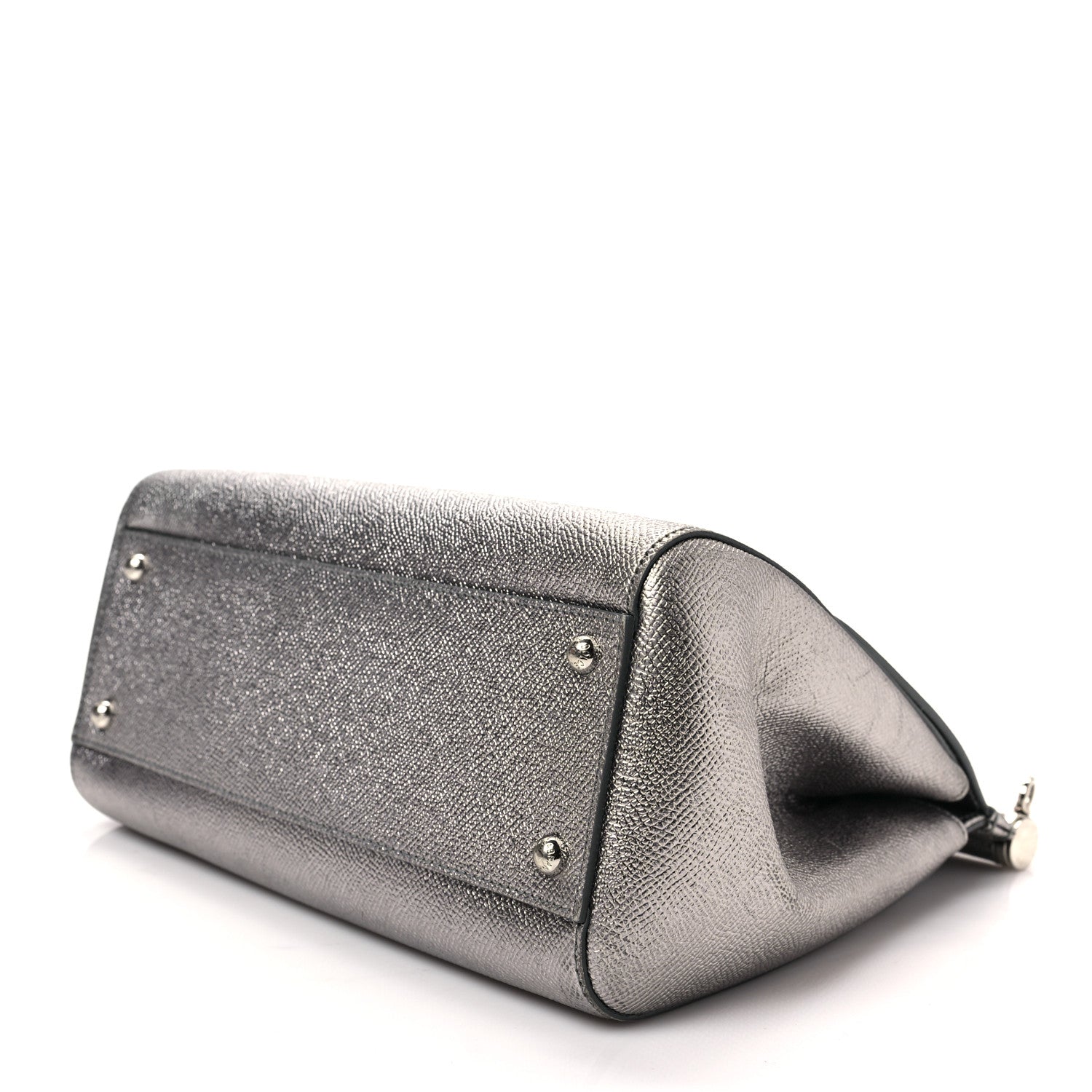 Dolce & Gabbana Metallic Dauphine Medium Miss Sicily Satchel Silver 6 of 6