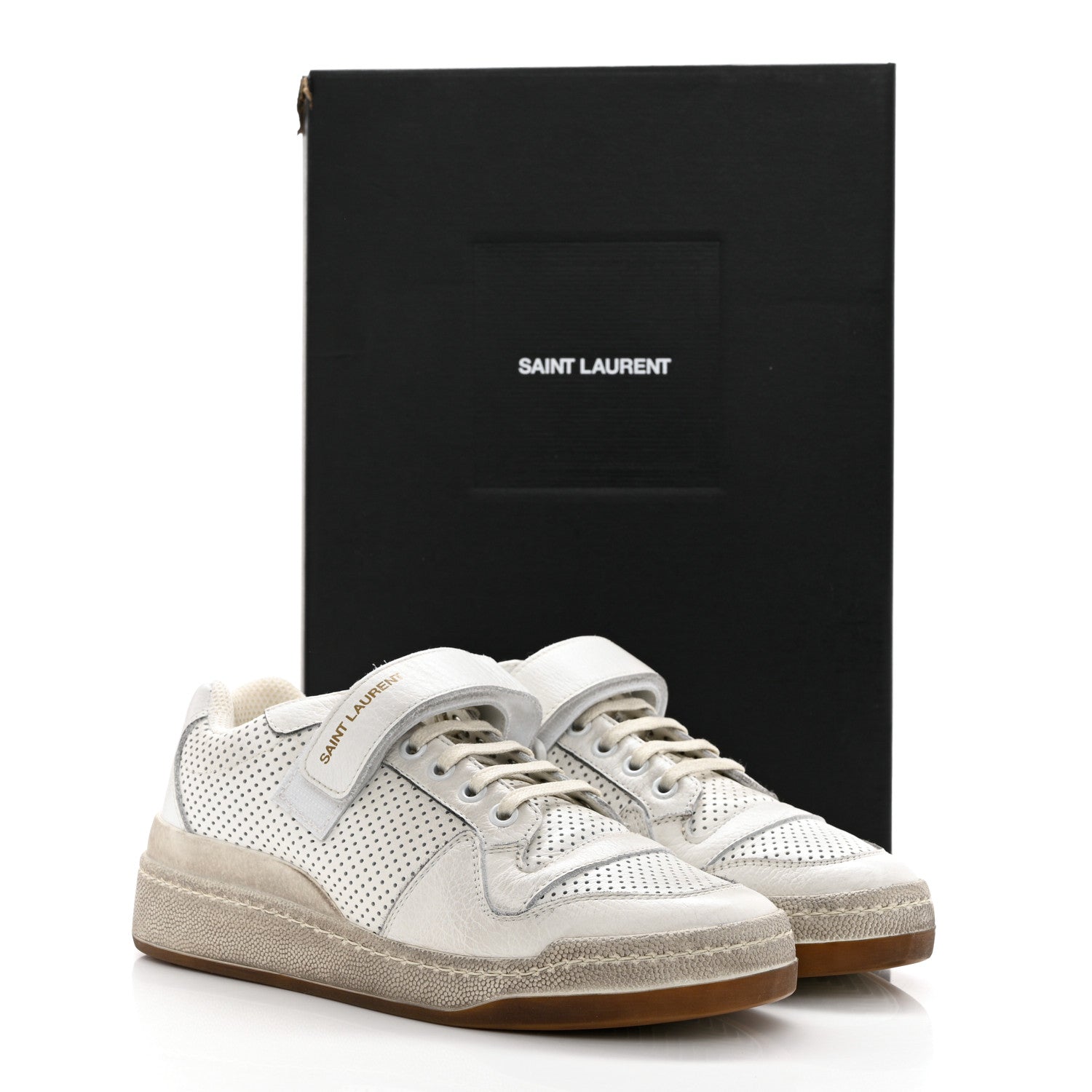Saint Laurent Calfskin Perforated Womens SL24 Sneakers 37 White 9 of 9
