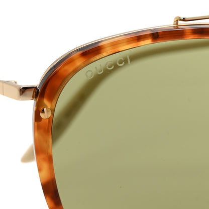 Gucci Aviator Sunglasses GG0672S Havana Gold Green 7 of 8
