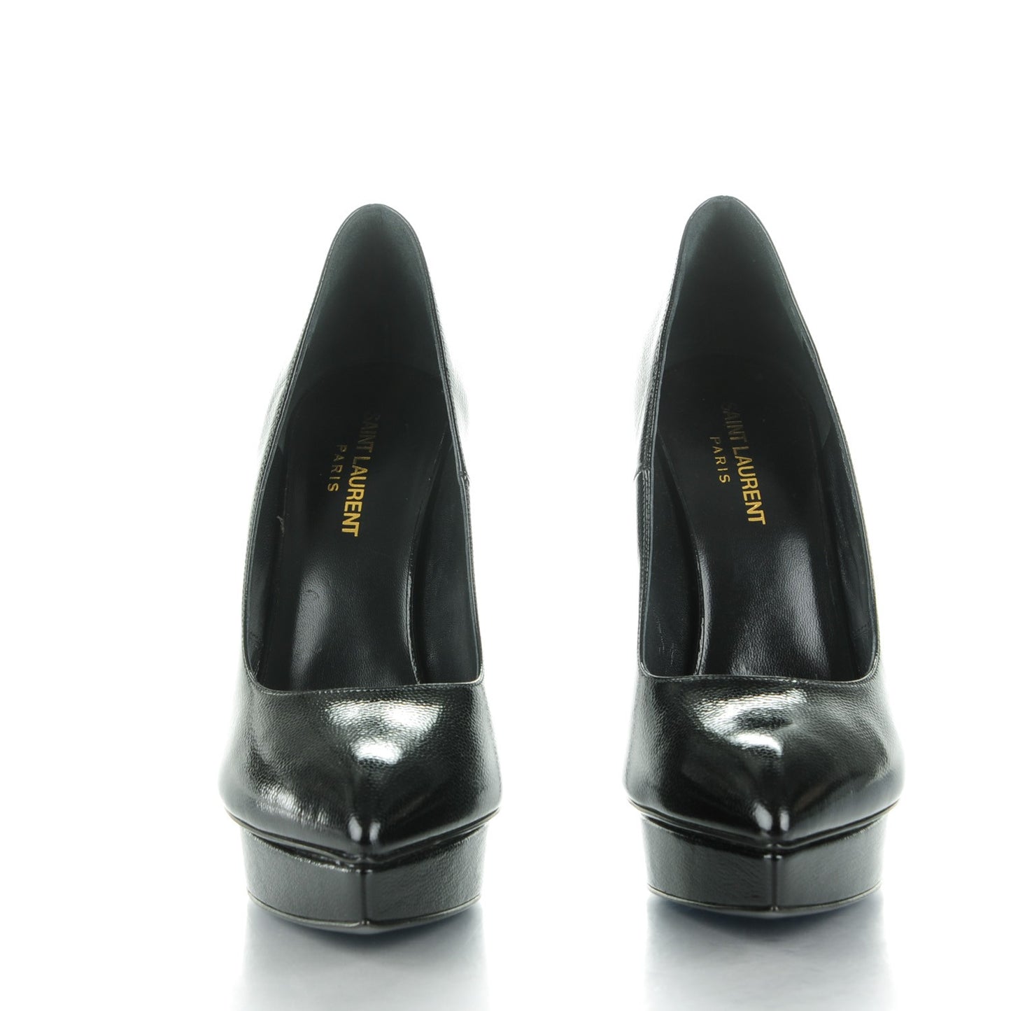Pebbled Patent Calfskin Janis 105 Pumps 39.5 Nero Black