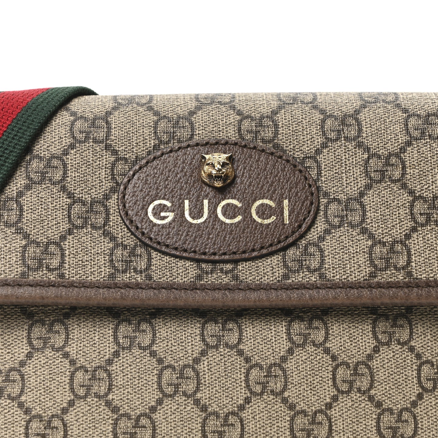GG Supreme Monogram Neo Vintage Web Belt Bag Brown