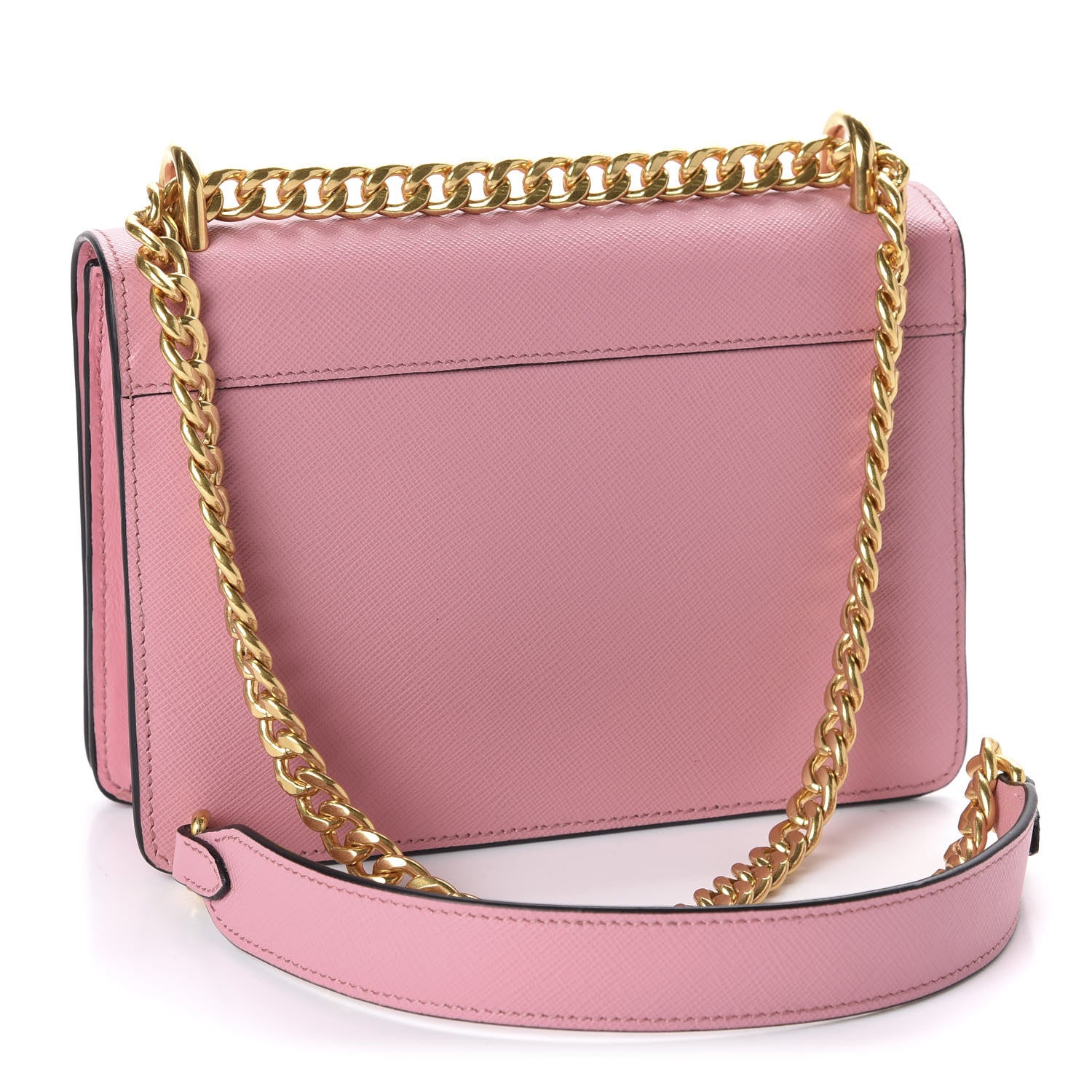 Prada Saffiano Soft Calfskin Chain Crossbody Bag Petalo 3 of 9