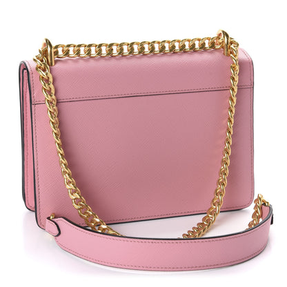 Prada Saffiano Soft Calfskin Chain Crossbody Bag Petalo 3 of 9
