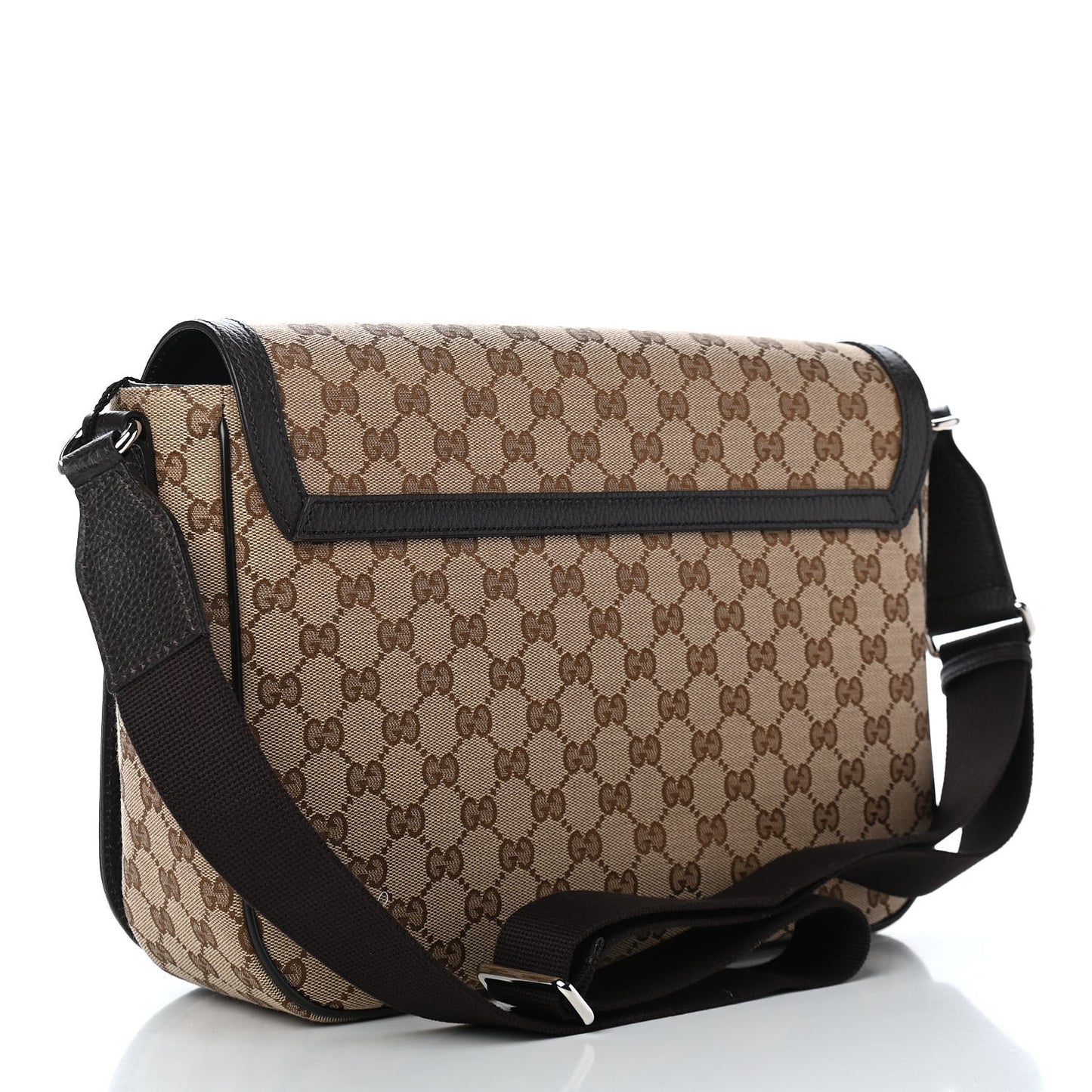 Monogram Large Flap Messenger Bag Beige Dark Brown