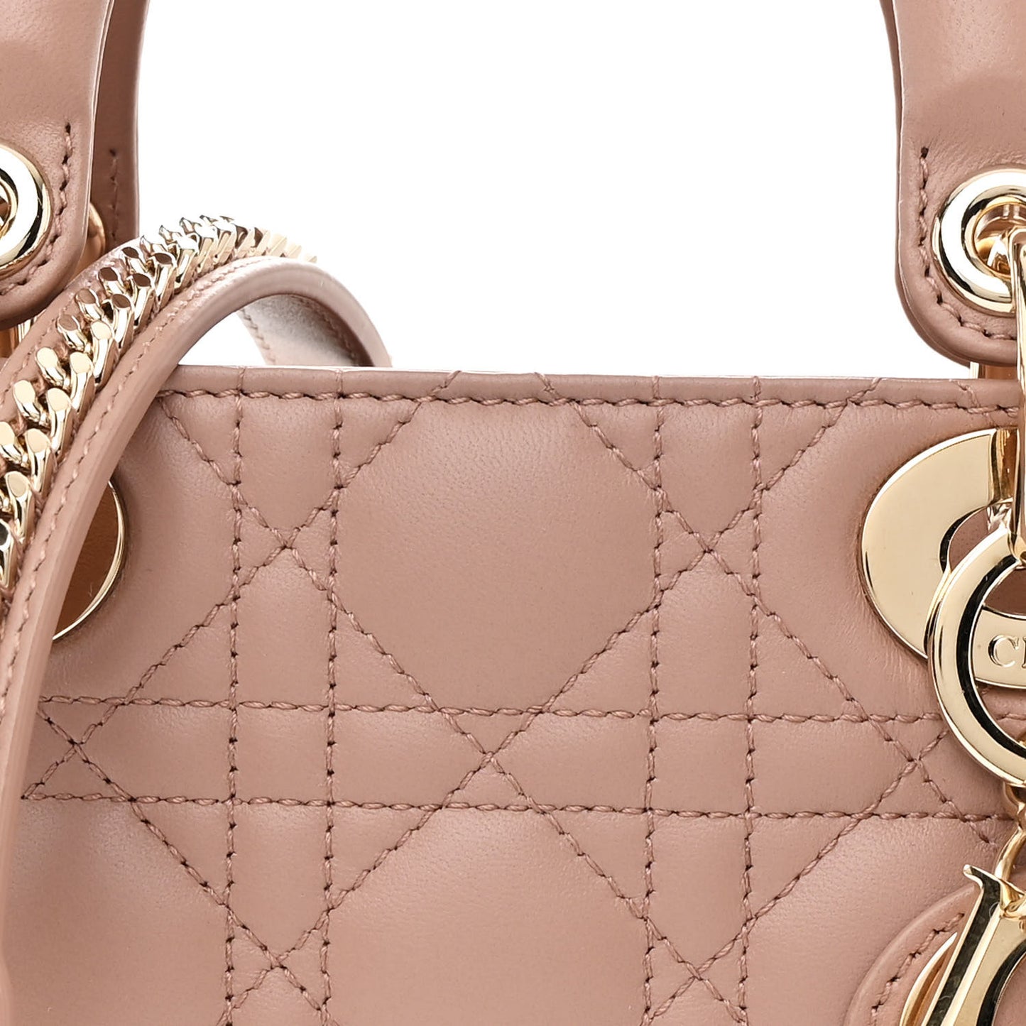 Lambskin Cannage Mini Lady Dior Blush Blush