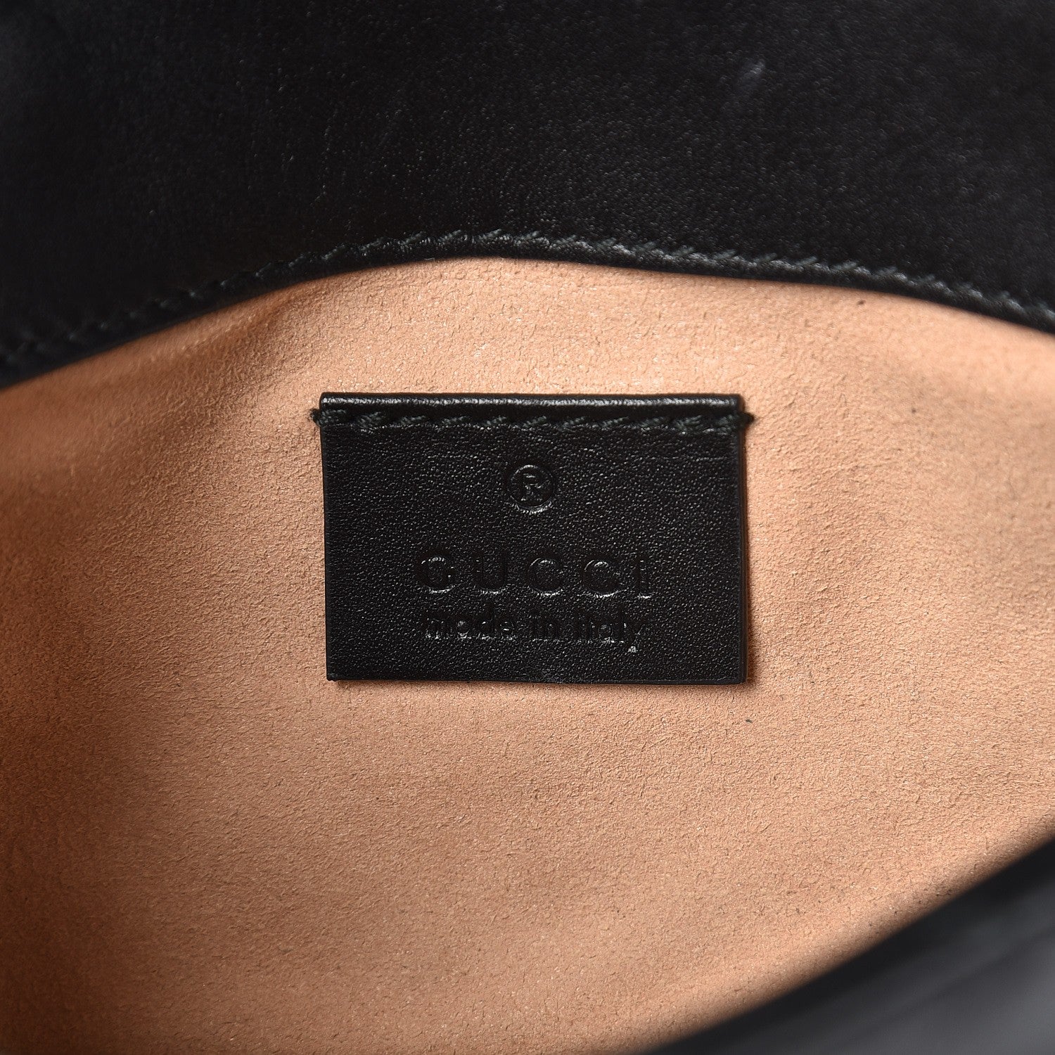 Gucci Calfskin Matelasse Super Mini GG Marmont Shoulder Bag Black 6 of 9