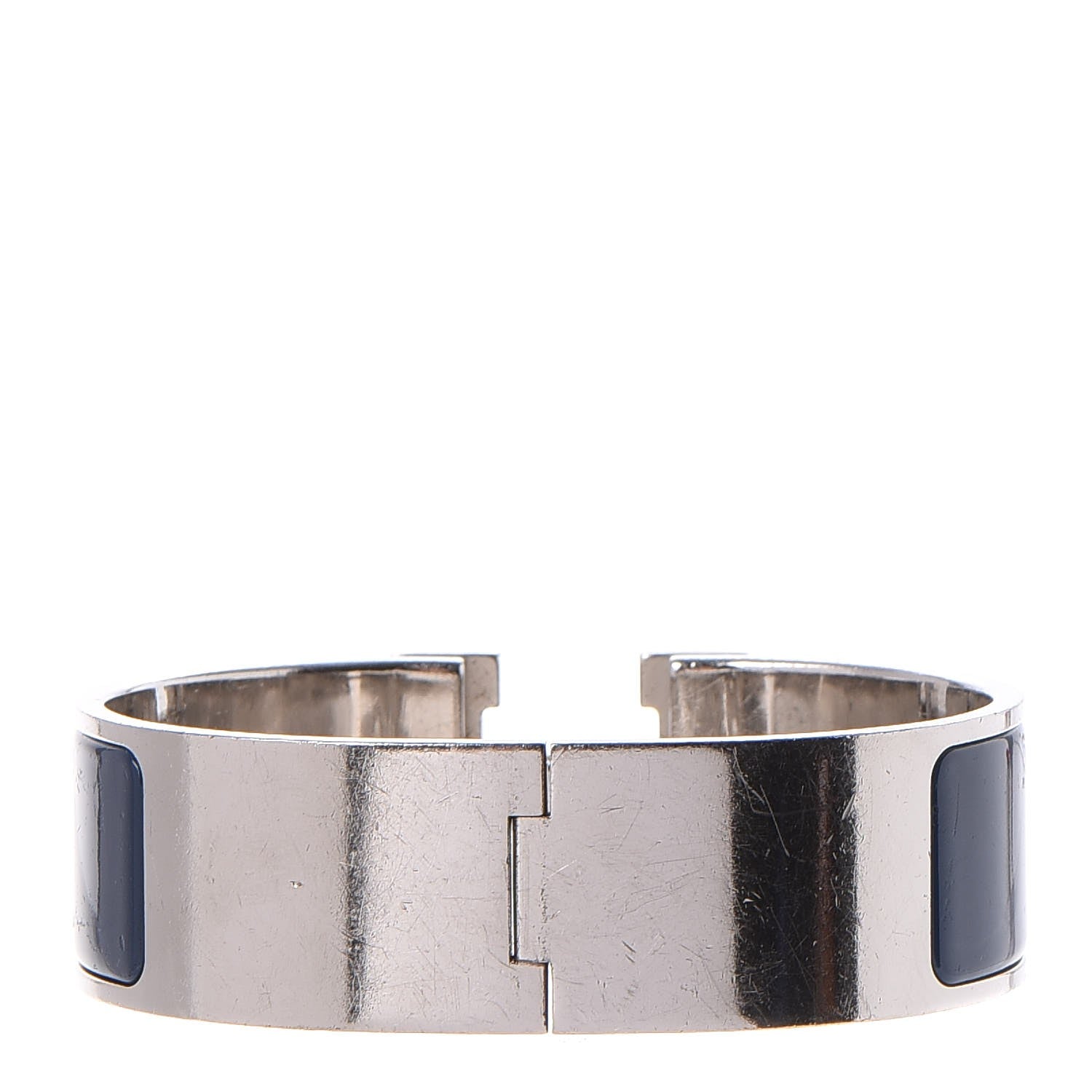 Hermes Enamel Wide Clic Clac H Bracelet GM Indigo 3 of 6