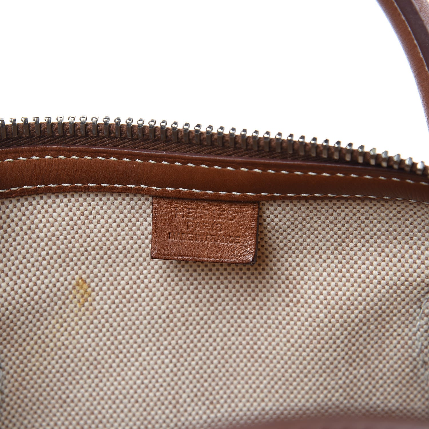 Hermes Toile Natural Barenia Polochon Mademoiselle Bag 6 of 12