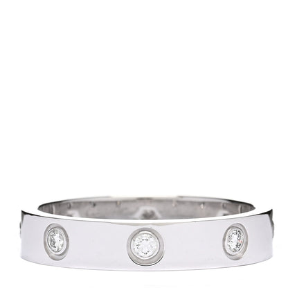 Cartier 18K White Gold 8 Diamond 4mm LOVE Wedding Band Ring 54 6.75 1 of 5