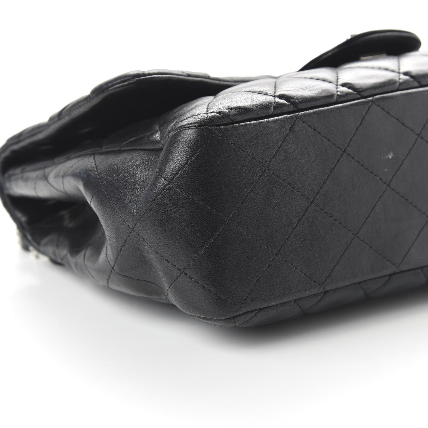 Lambskin Quilted Jumbo Single Flap Black