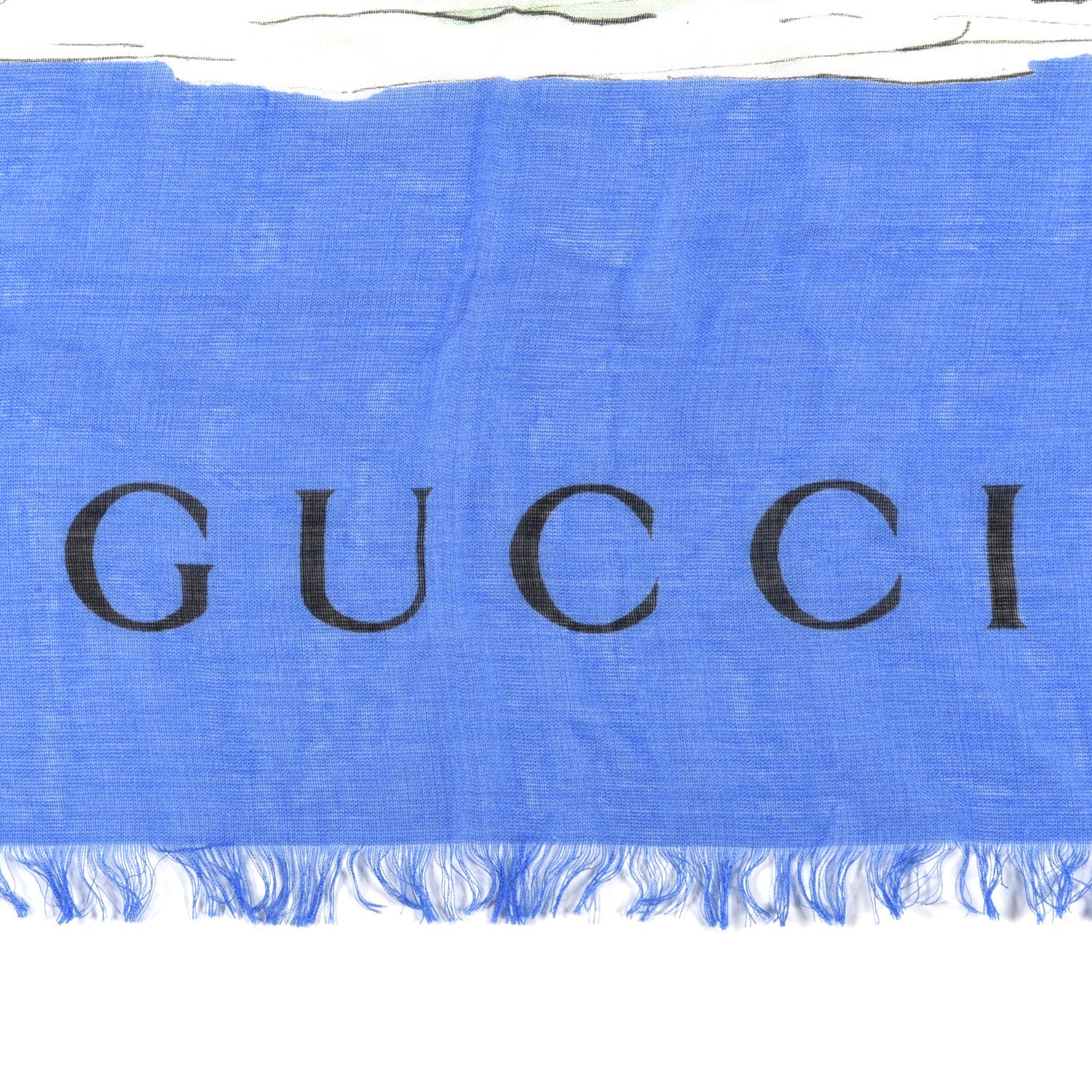 Gucci Modal Silk Bengal Scarf Blue 2 of 6
