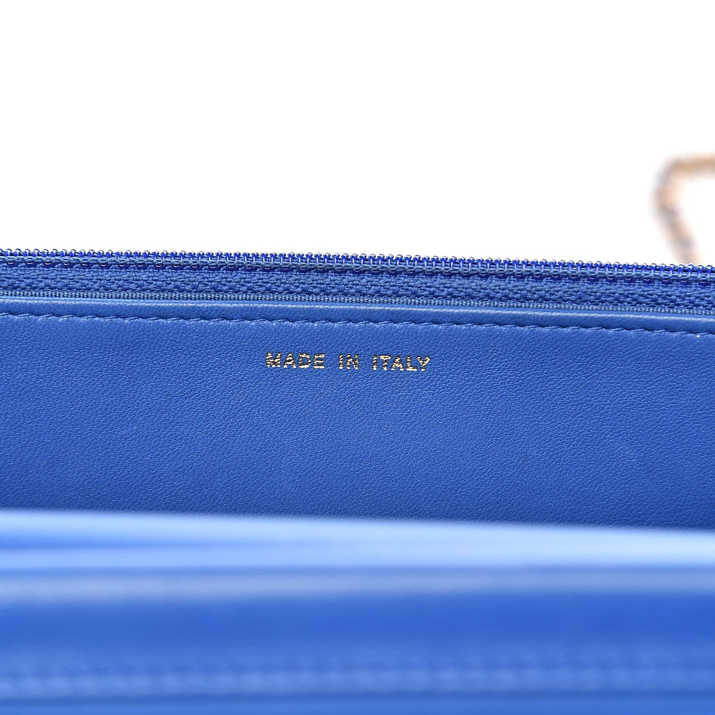 Lambskin Quilted Boy Wallet On Chain WOC Blue