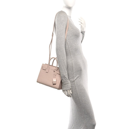 Saint Laurent Calfskin Crocodile Embossed Nano Sac De Jour Marble Pink 2 of 10
