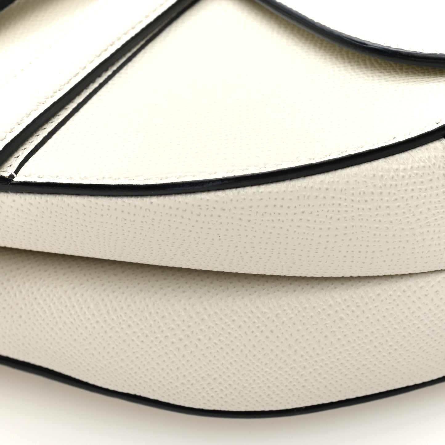 Grained Calfskin Saddle Bag With Strap Latte