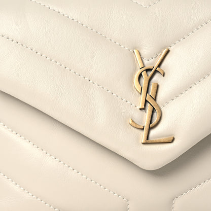 Saint Laurent Calfskin Y Quilted Monogram Toy Loulou Crossbody Bag Blanc Vintage 9 of 13