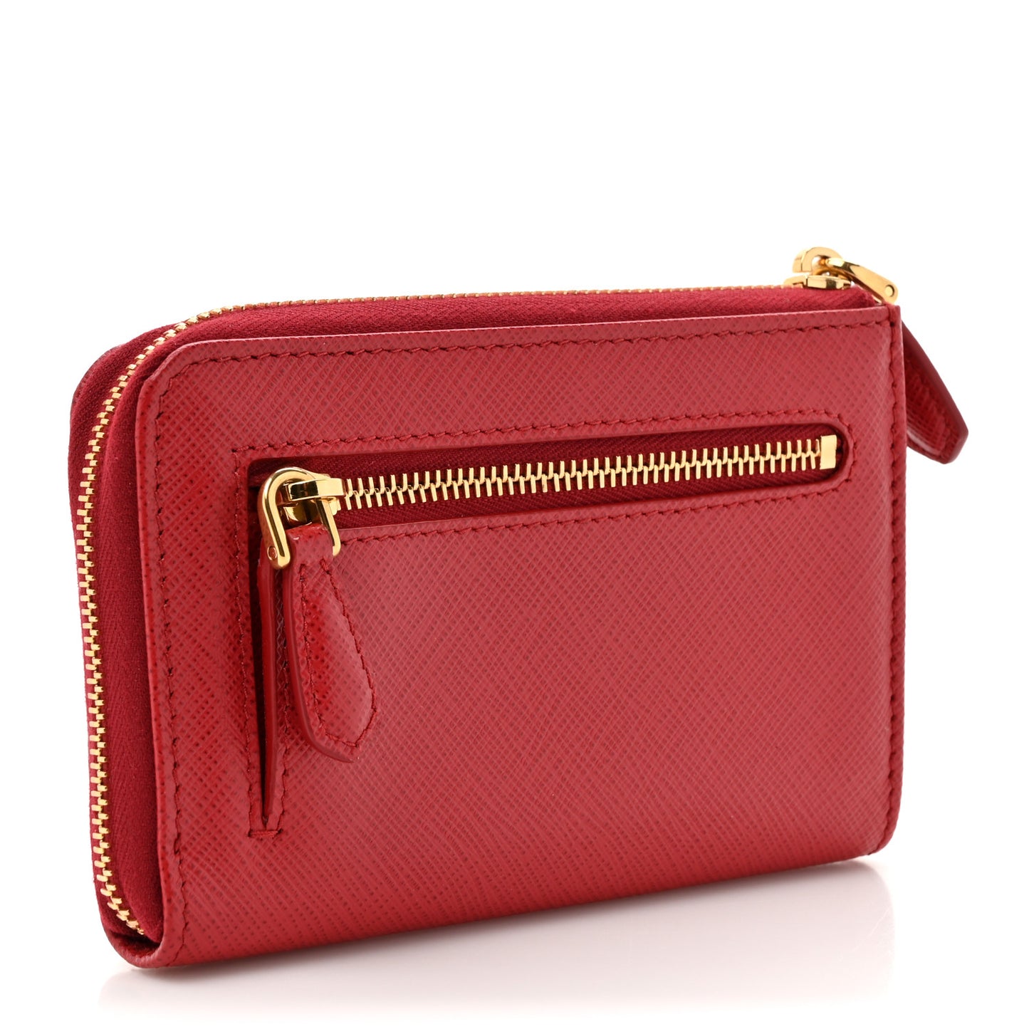 Saffiano Metal Zip Around Keychain Fuoco