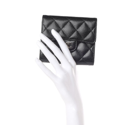 Chanel Caviar Quilted Compact Flap Wallet Black 2 of 9