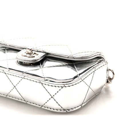 Chanel Mirror Calfskin Small Top Handle Clutch With Chain Silver 10 of 10