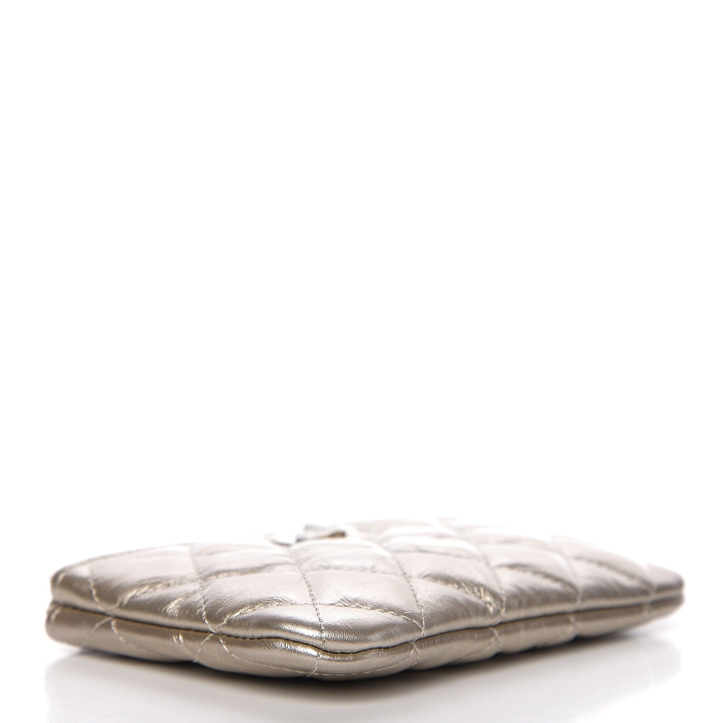 Metallic Aged Calfskin Quilted Small Reissue Cosmetic Case Gold