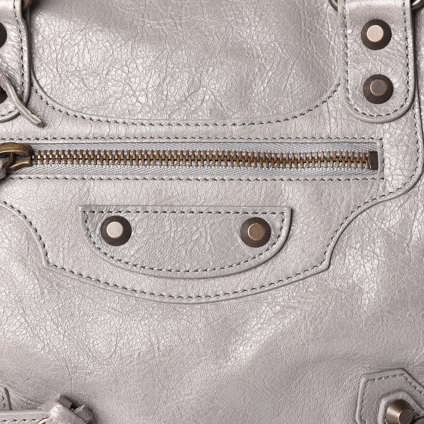Agneau Classic Hardware S Sunday Tote Gris Pyrite