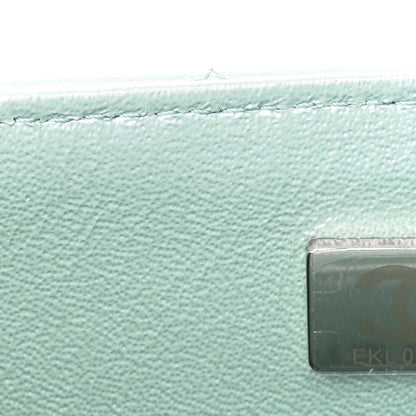 Chanel Iridescent Calfskin Quilted Mini Rectangular Flap Light Blue 7 of 10