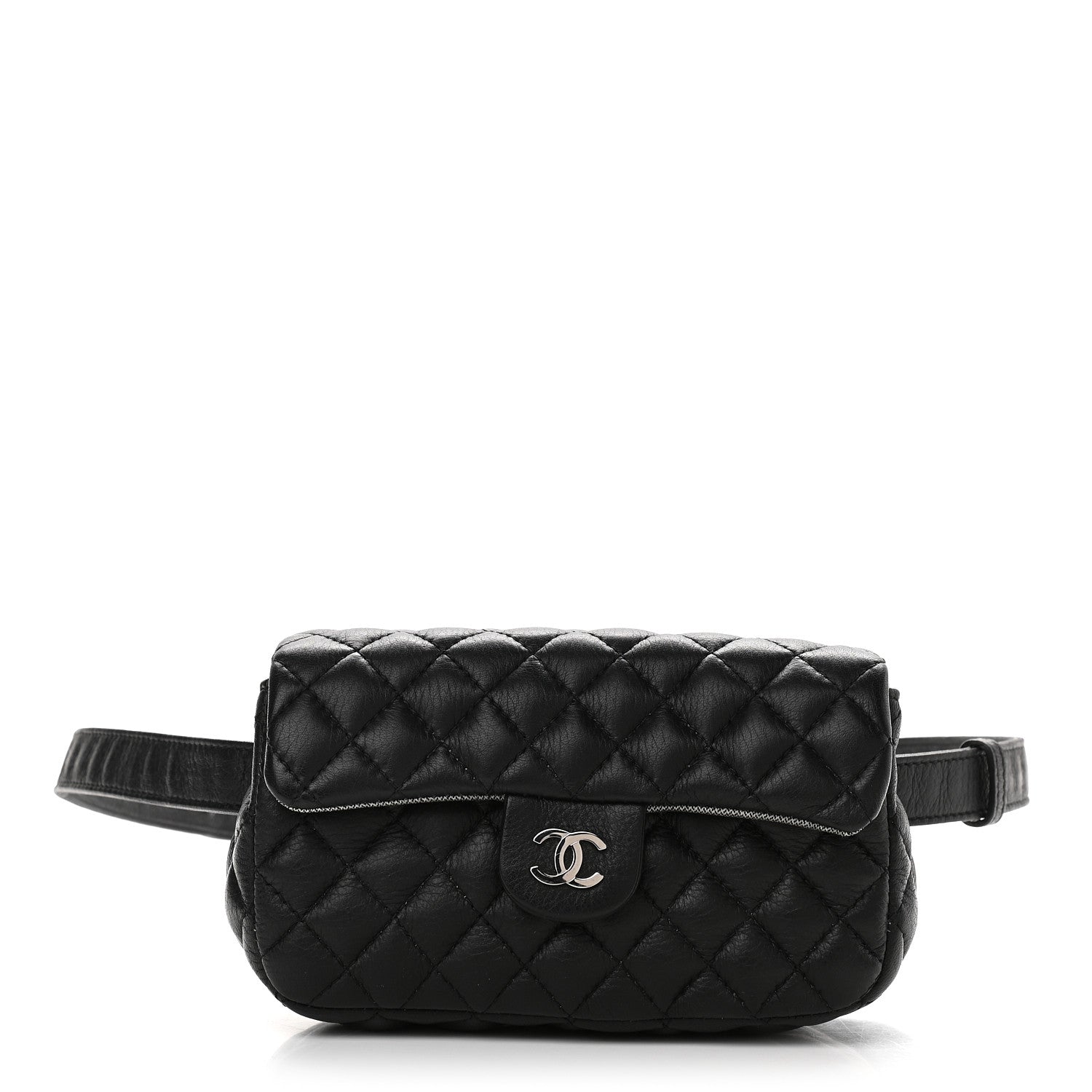 Chanel Calfskin Quilted CC Uniform Flap Belt Bag Black 1 of 10