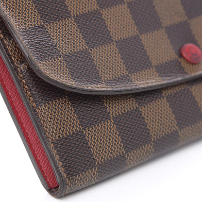 Louis Vuitton Damier Ebene Emilie Wallet Red 9 of 14