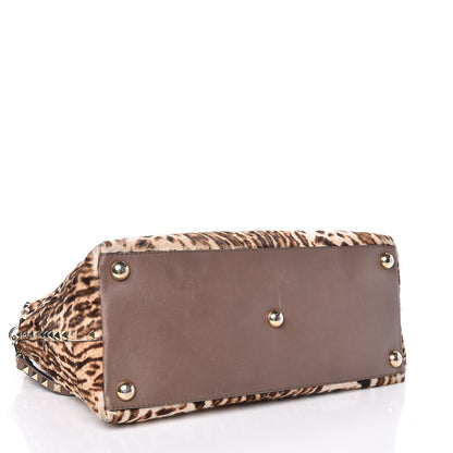 Valentino Garavani Calf Hair Cavallino Animal Rockstud Dome Satchel Leopard 4 of 18