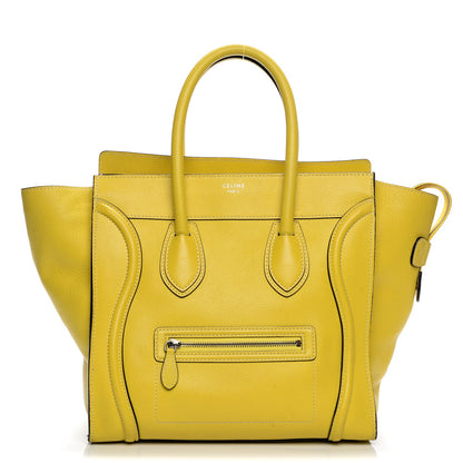 Celine Drummed Calfskin Mini Luggage Citron 1 of 12