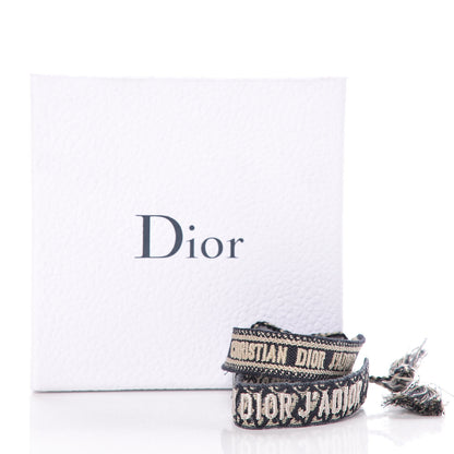 Christian Dior Woven Cotton J'Adior Friendship Bracelet Set Navy 4 of 4