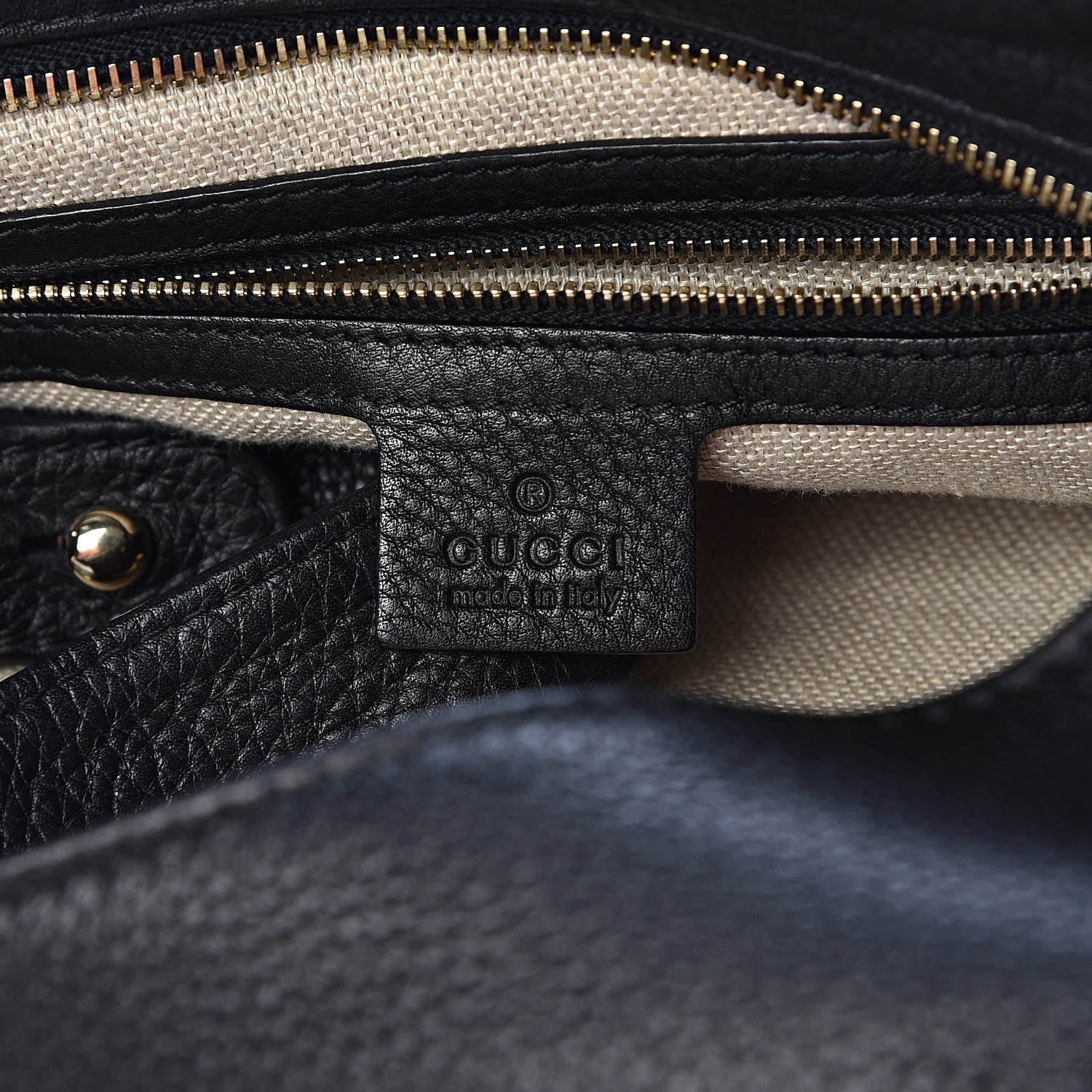 Gucci Pebbled Calfskin Shoulder Bag Black 6 of 12