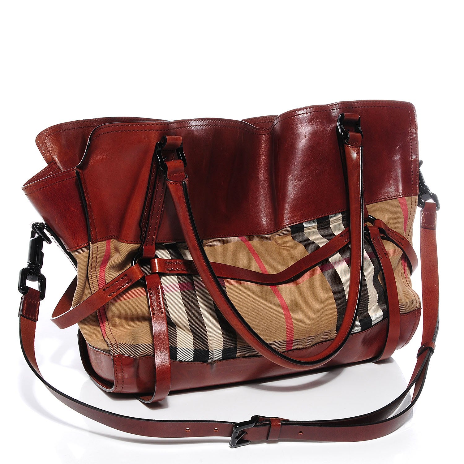 Burberry Bridle Calfskin House Check Tote 3 of 8